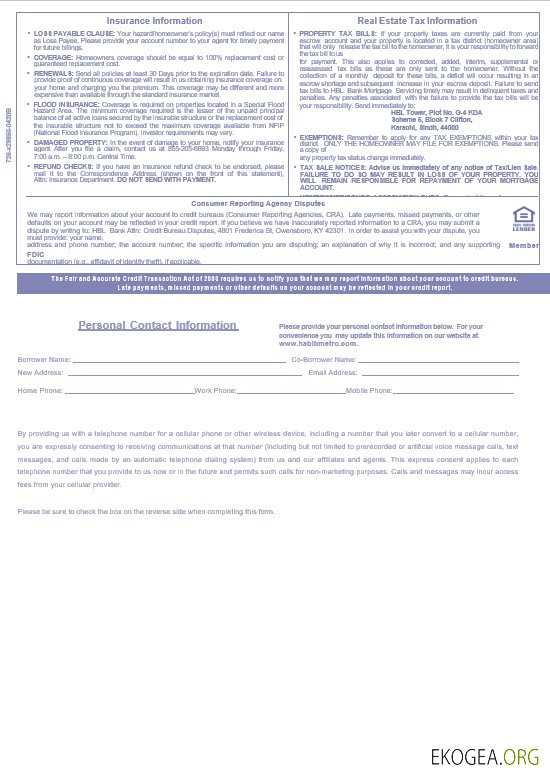 Relevé hypothécaire Pakistan Habib aux formats Word et PDF, 3 pages 3 template